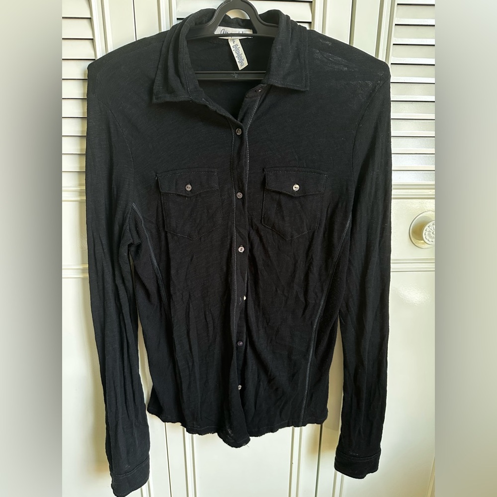 Aeropostale Black long sleeve button top